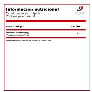 Resveratrol 250 Mg 30 C&aacute;psulas