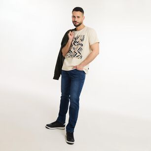 Jeans Tiro Medio Slim Hombre Az Black