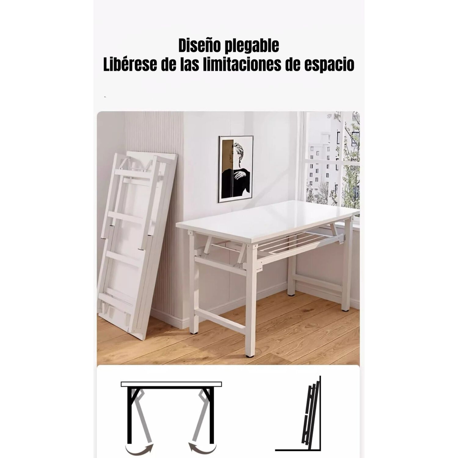 Escritorio Plegable Sin Necesidad De Ensamblado 120x60cm image number 4.0