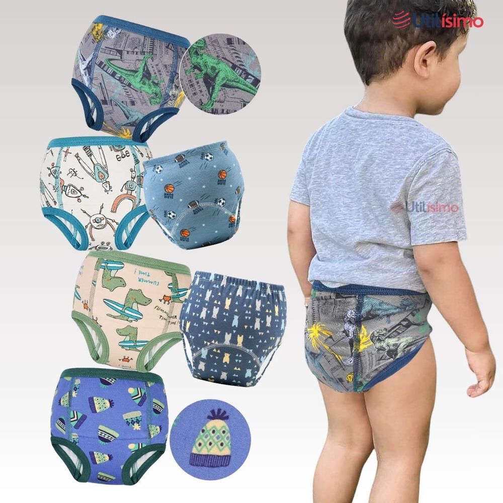 Pack 6 Calzón Calzoncillo Entrenamiento Algodón Absorbente Transpirable Cintura Elástica image number 9.0