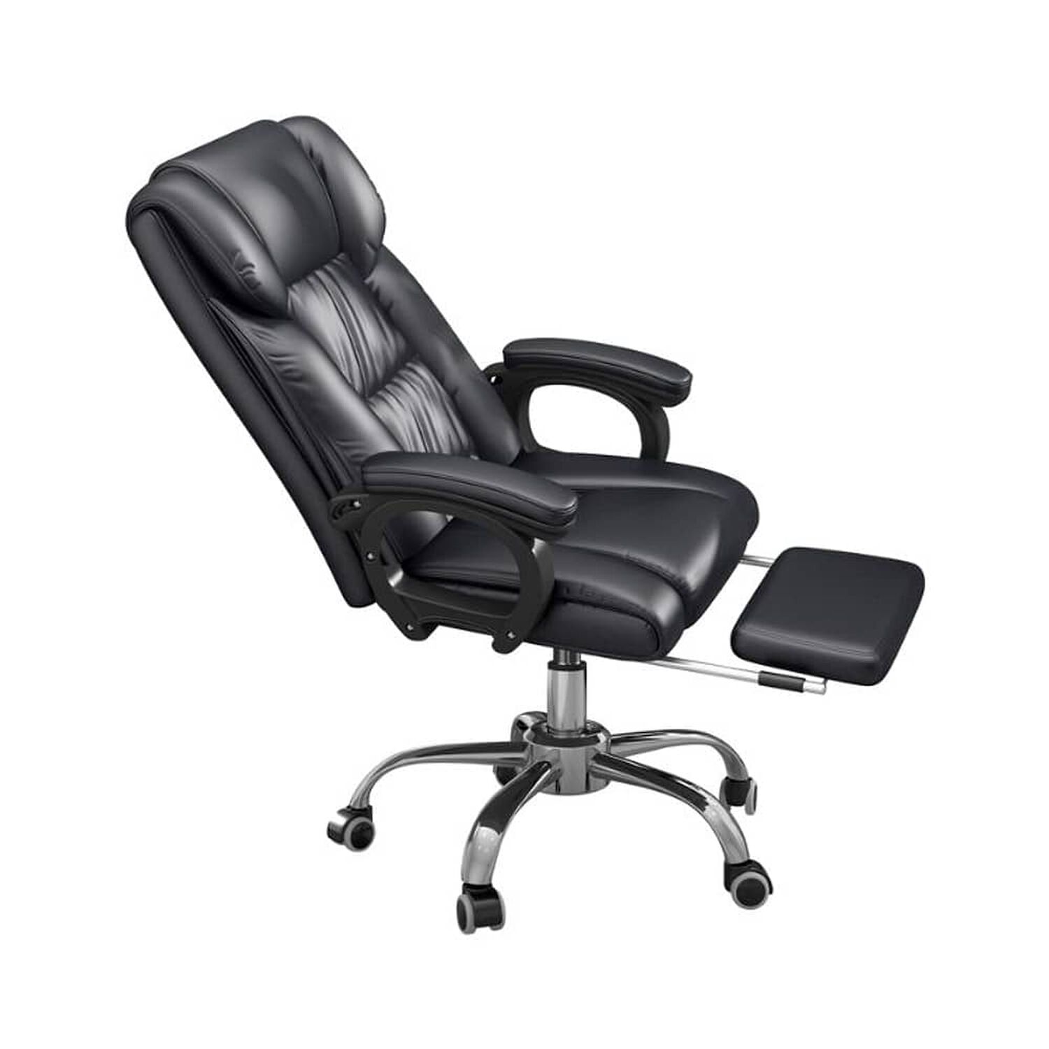 Sill&oacute;n Ejecutivo De Cuero Pu Reclinable Reposapi&eacute;s Reclinable image number 1.0