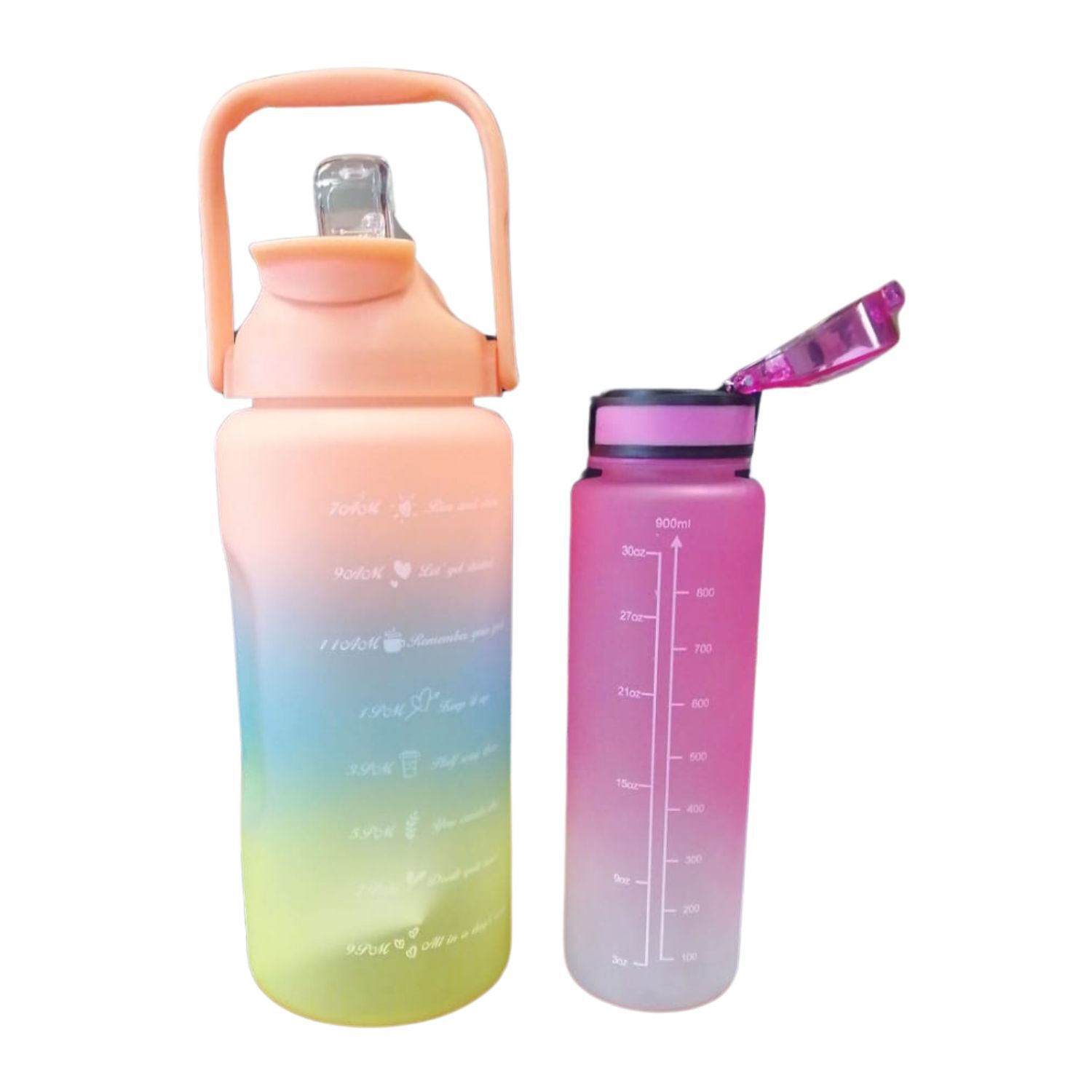 Set 2 Botellas Deportivas 2000ml Y 900ml Doble Boquilla image number 2.0