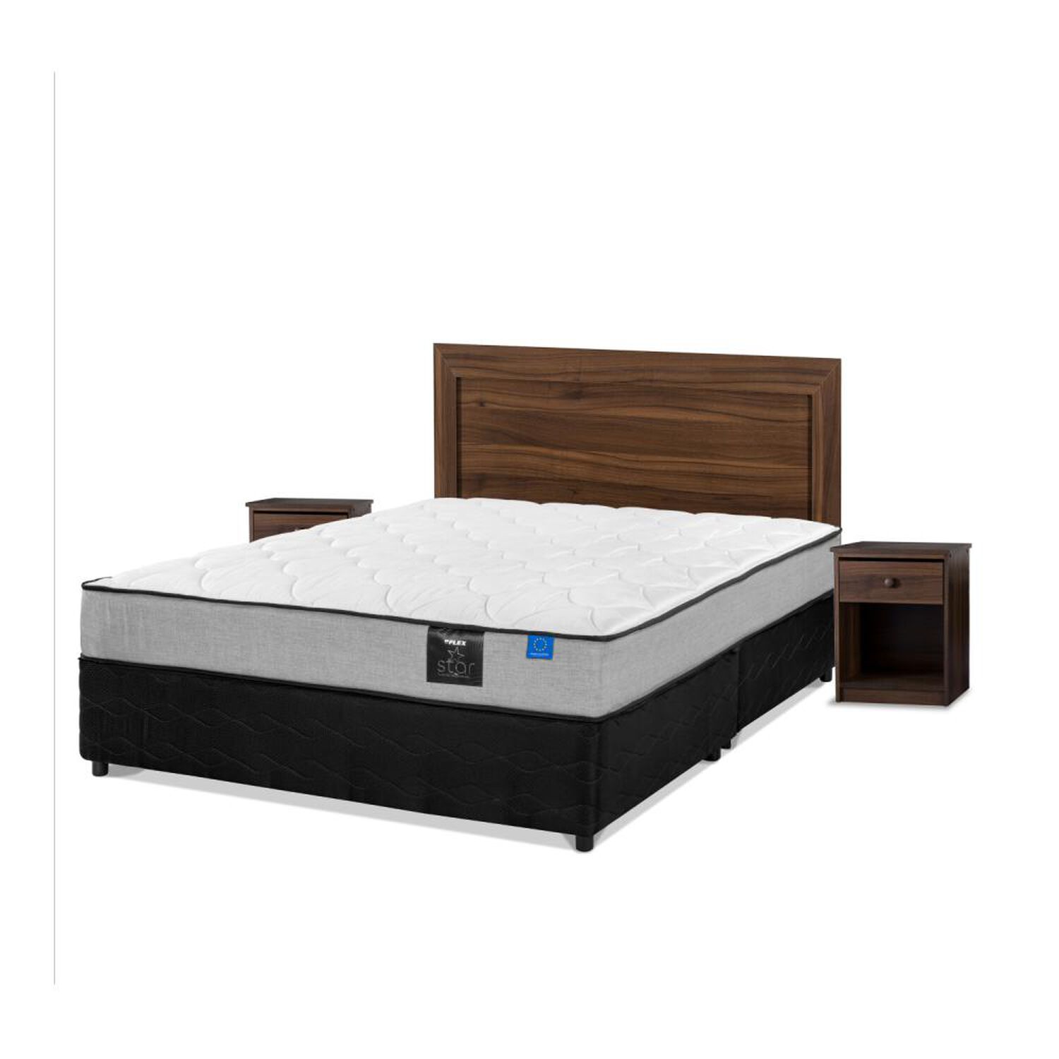 Cama Americana Flex Star / 2 Plazas / Base Dividida + Set De Maderas image number 0.0