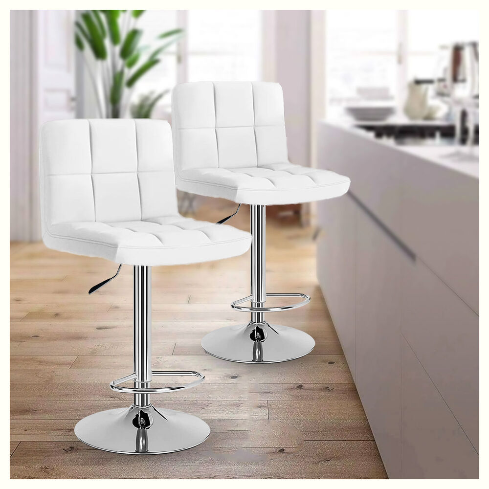 Silla Piso Bar Taburete Con Respaldo Blanco image number 3.0