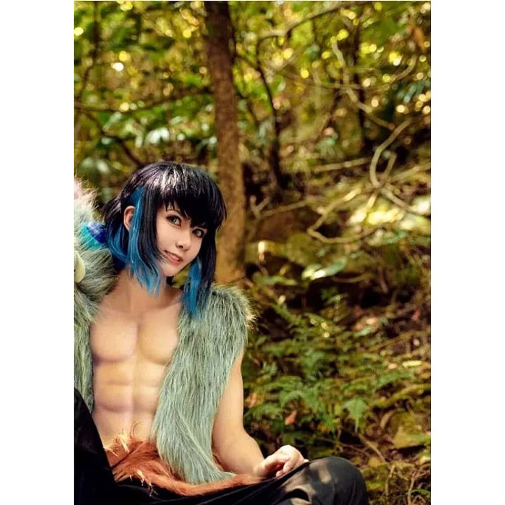 Peluca Cosplay Inosuke Hashirama Kimetsu No Yaiba image number 4.0