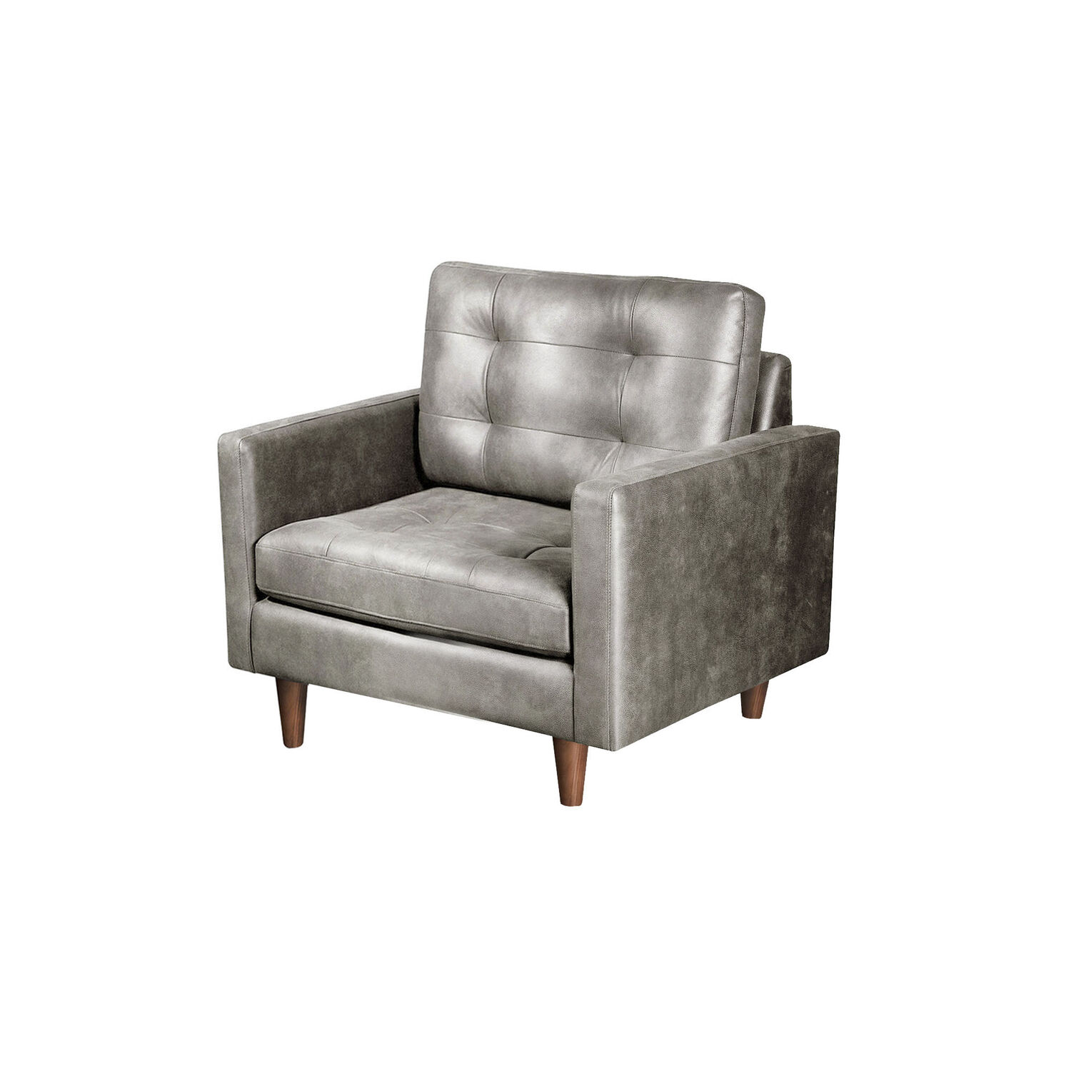 Sofa Napoles 1 Cuerpo Cuero Kentucky Gris image number 1.0