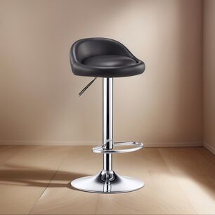 Silla Bar Altura Regulable Taburete Respaldo Negro
