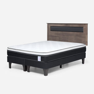 Cama Europea Rosen New Style 6 / King / Base Dividida  + Respaldo Ferrara Gris