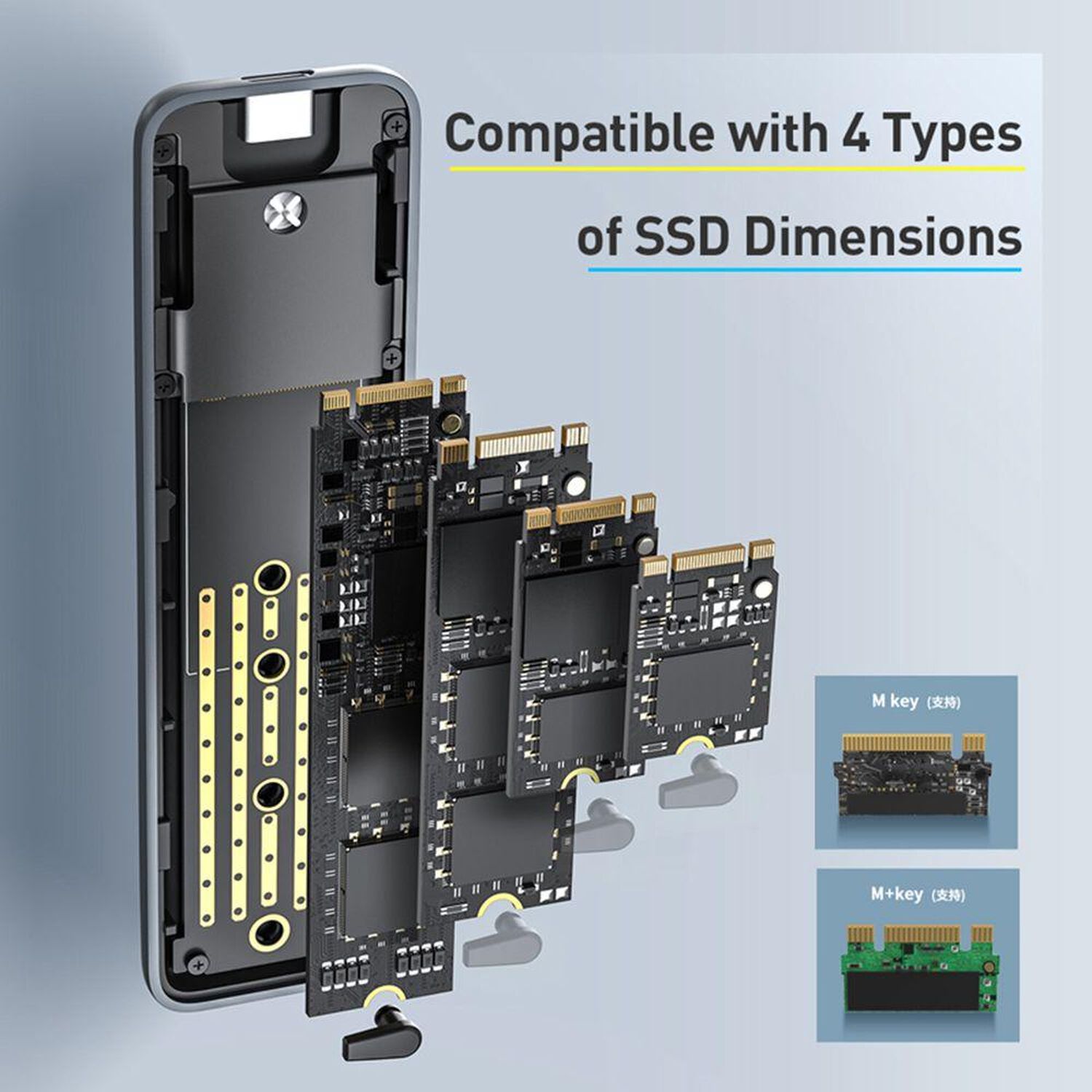 Cofre Profesional Discos Nvme / M.2 Ssd Usb Type-c Baseus image number 7.0