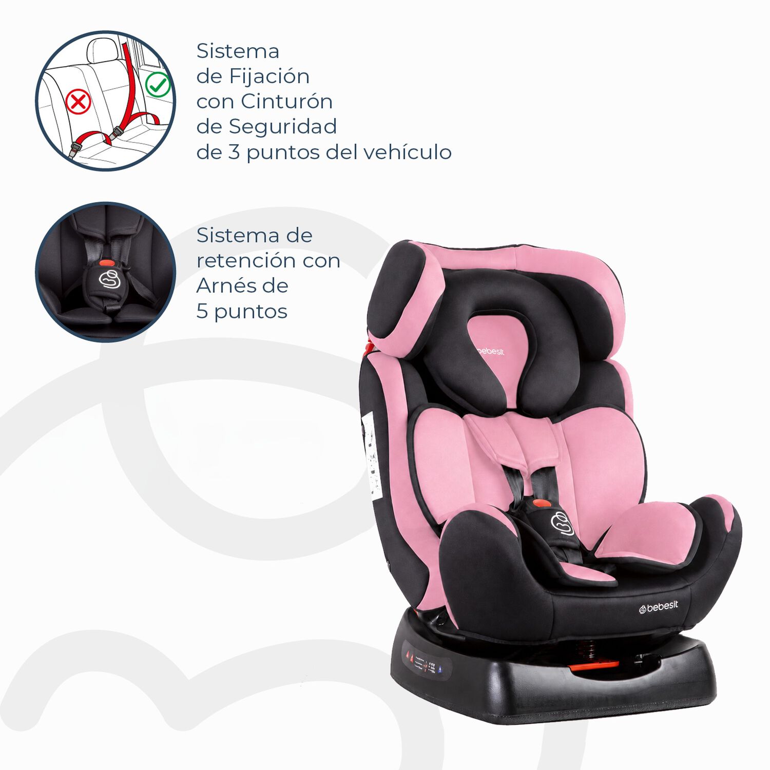 Silla De Auto Orbit Lx Rosada Bebesit image number 5.0