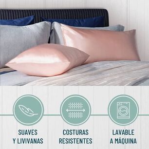 Funda Almohada Satin 100x50 Cm Coral