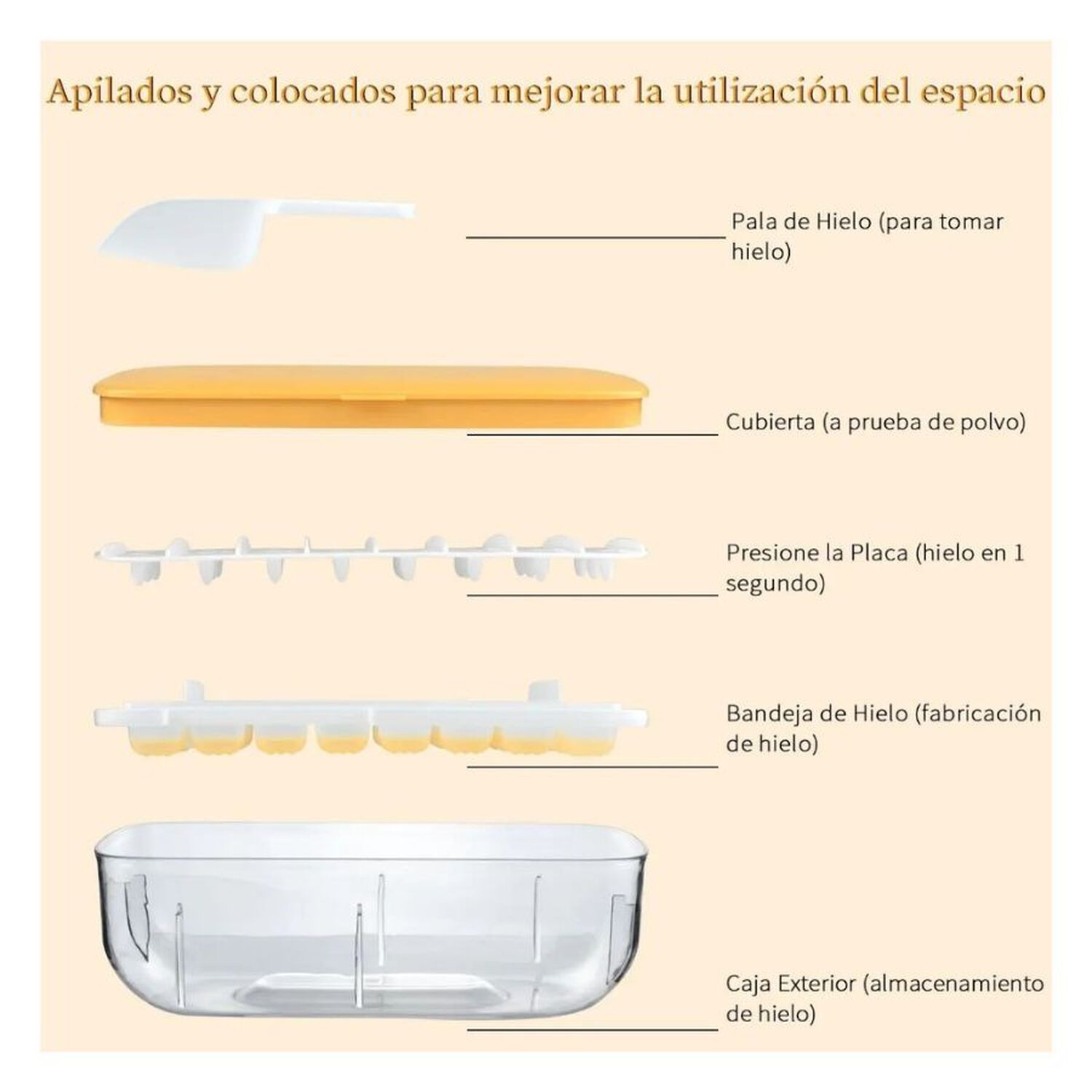 Molde Cubetera Hielo Con Contenedor Y Tapa Presi&oacute;n image number 8.0