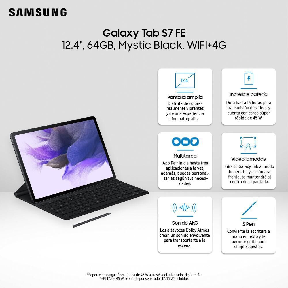 Tablet 12.4" Samsung Galaxy Tab S7 FE / 4 GB RAM /  64 GB / 4G LTE image number 3.0