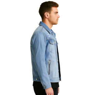 Chaqueta Mezclilla Destroyed Celeste Hombre