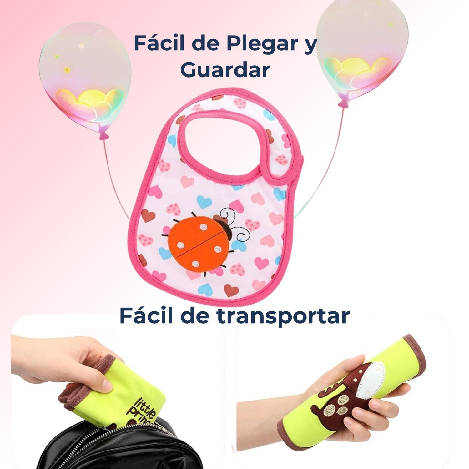 Pack 6 Baberos Impermeables Regulables Para Beb&eacute;s Jump Kids Ni&ntilde;a image number 6.0