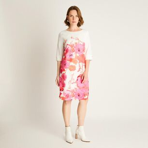 Vestido Manga 3/4 Cuello Redondo Mujer Lorenzo Di Pontti