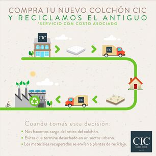Cama Europea Cic Anatomic / 2 Plazas / Base Dividida + Respaldo
