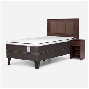 Cama Europea Rosen New Style 4 Plus / 1.5 Plazas / Base Normal + Set De Maderas Rachel