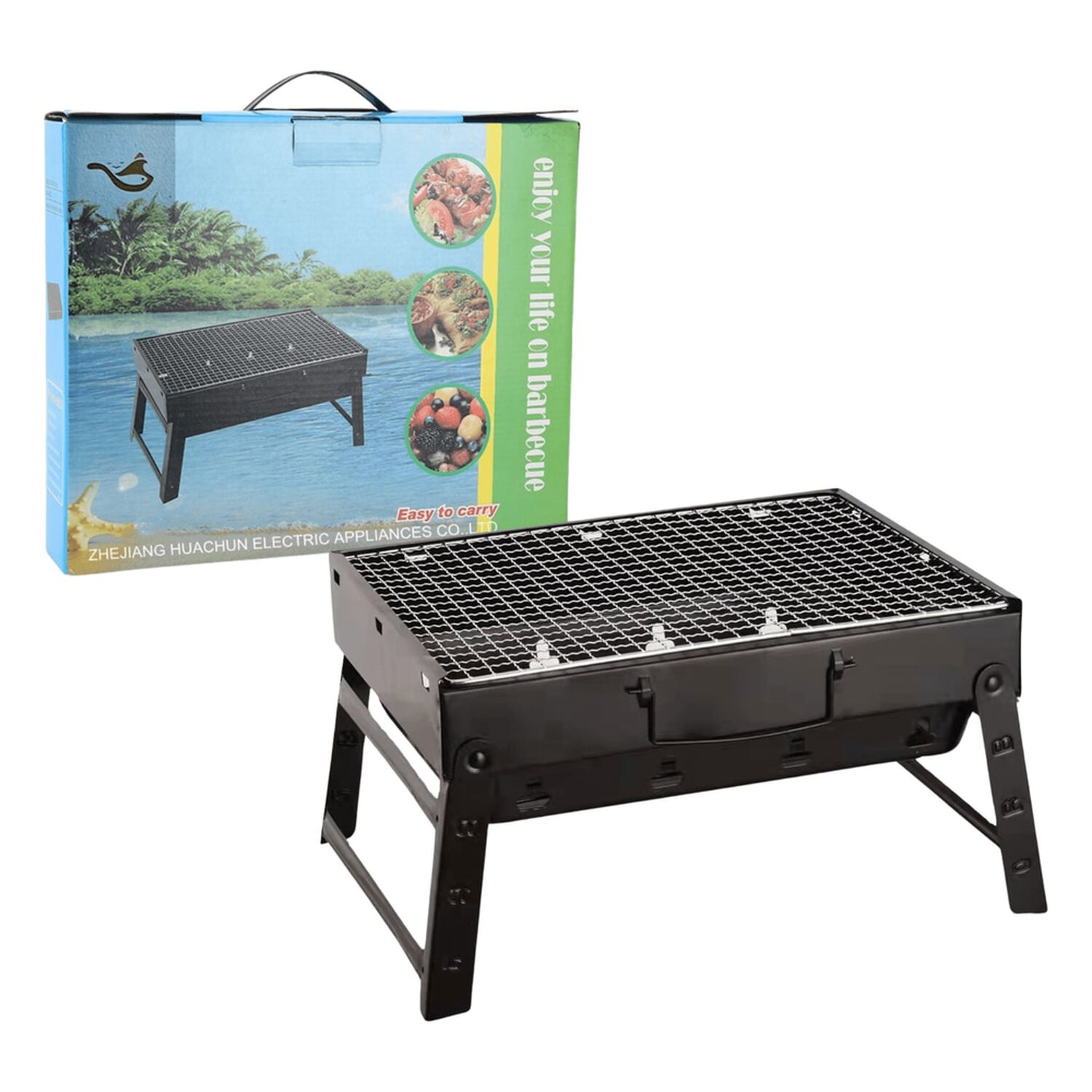 Parrilla Port&aacute;til A Carb&oacute;n Plegable Para Camping Y Asado 36x29cm image number 0.0