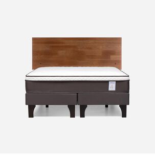 Cama Europea Rosen New Style 4 Plus / 2 Plazas / Base Dividida + Respaldo Tabor Caramelo