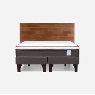 Cama Europea Rosen New Style 4 Plus / 2 Plazas / Base Dividida + Respaldo Tabor Caramelo