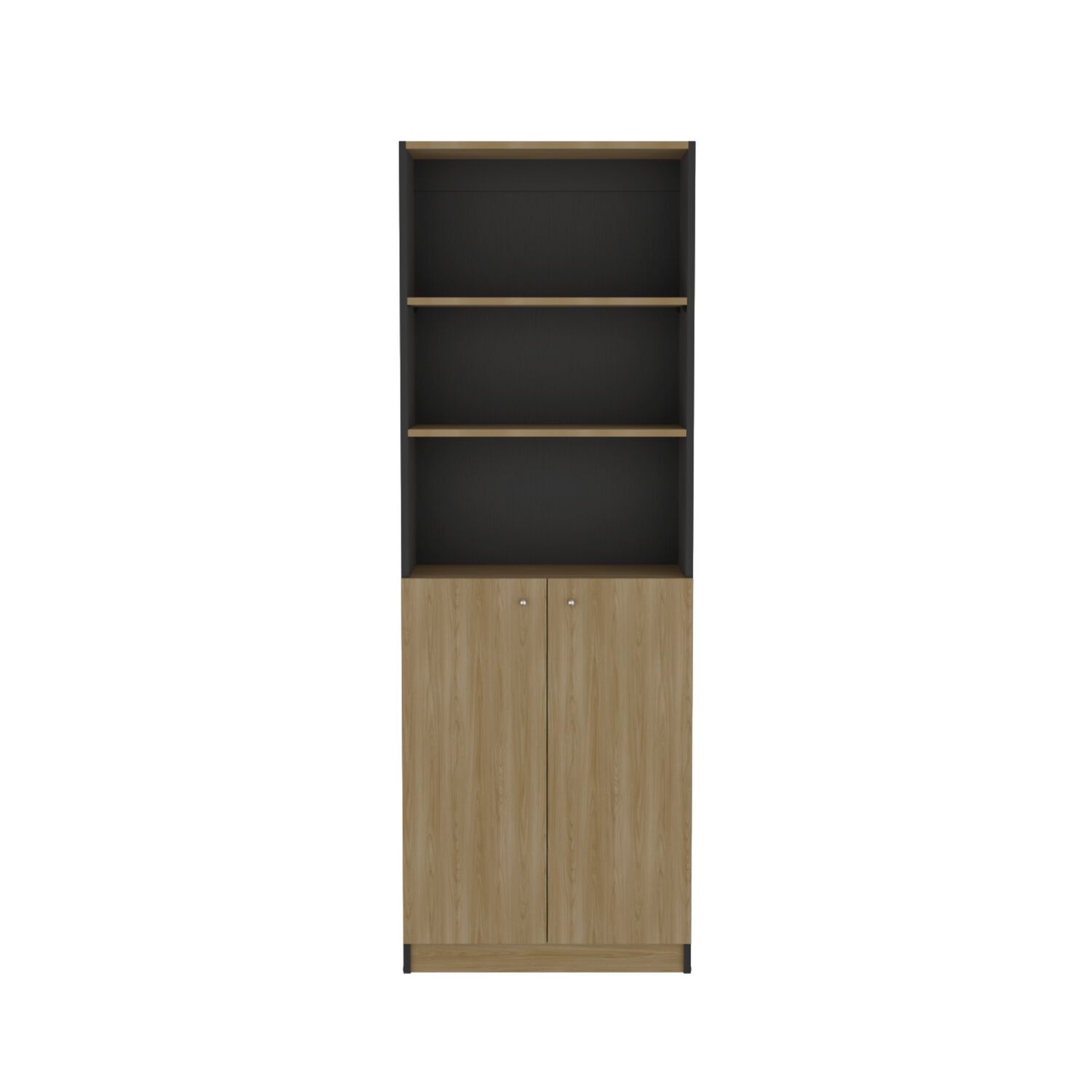 Estante Organizador 2 Puertas 180,6x62,8x29,9 Cm Negro Y Caf&eacute; Claro image number 3.0