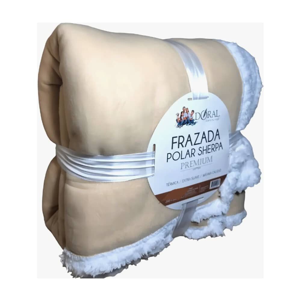 Frazada Polar Sherpa Premium 2 Plazas Beige image number 1.0