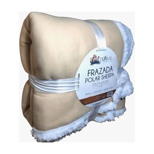 Frazada Polar Sherpa Premium 2 Plazas Beige