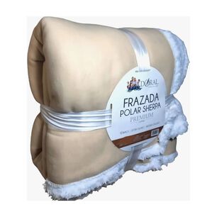 Frazada Polar Sherpa Premium 2 Plazas Beige