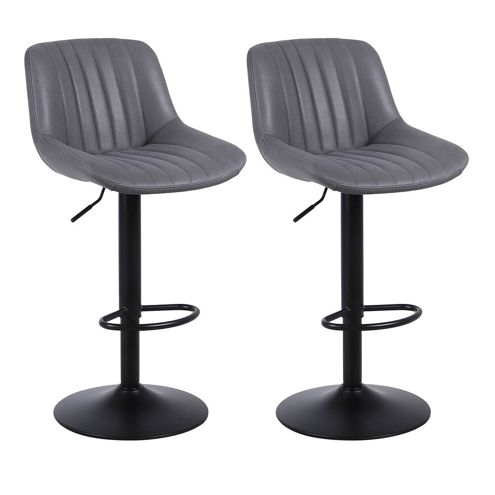 Pack 2 Sillas De Bar New York Con Respaldo Y Reposapi&eacute;s Gris image number 0.0