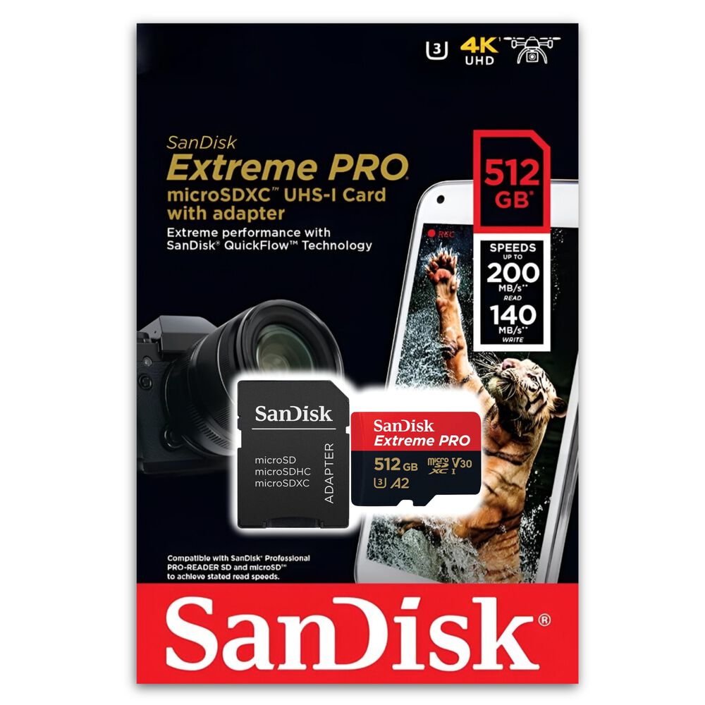 Memoria Micro Sd Sandisk 512gb Extreme Pro Black 200mbps 4k image number 4.0