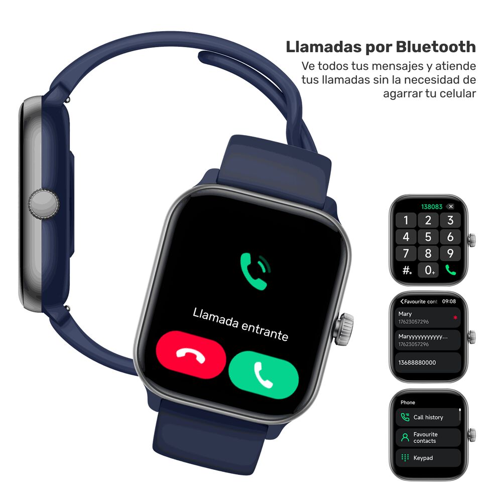 Reloj Smartwatch Music Rhythm X10 Blue 41mm image number 4.0