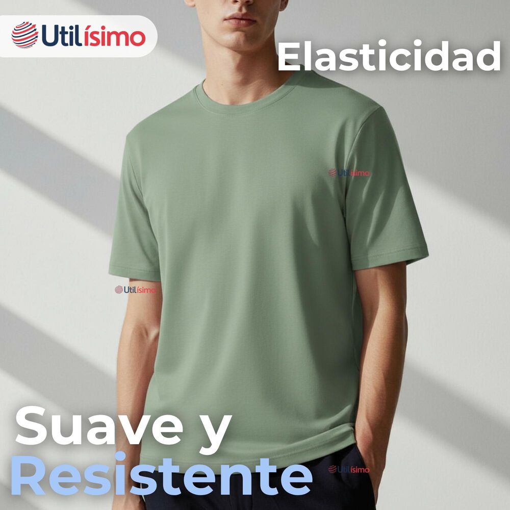 Pack 3 Camisetas Poleras 100% Bambú Básicas Lisa Elástica Hombre Colores Surtidos image number 5.0