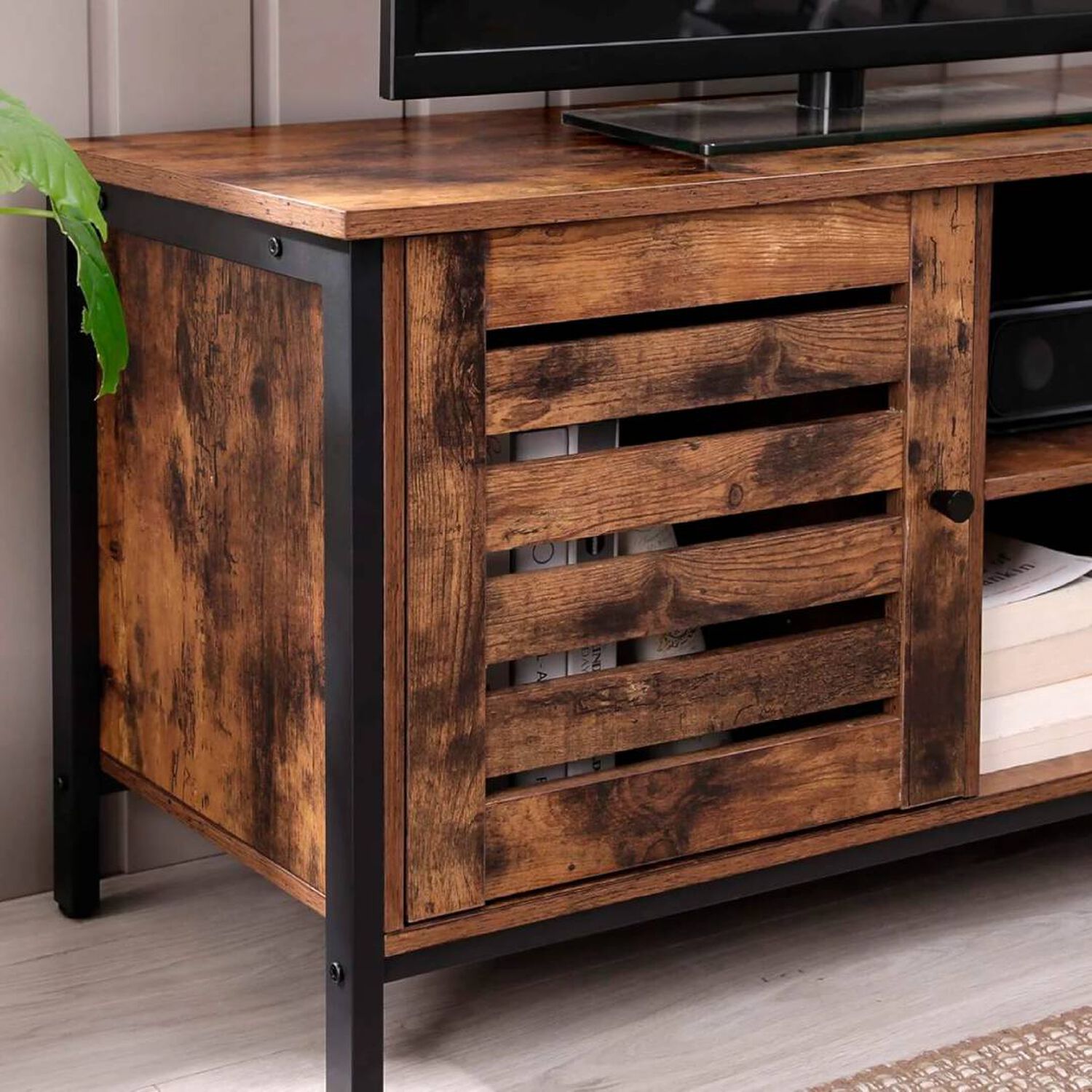 Rack De Tv Rustik Madera Oscura Walnut image number 2.0