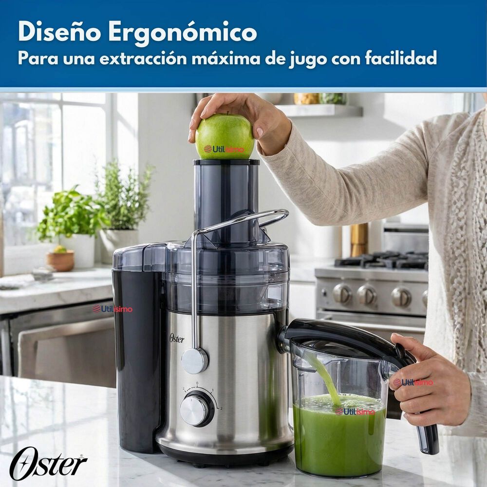 Oster Extractor De Jugos, Con 2 Velocidades + Pulso, Y F&aacute;cil De Limpiar, Negro Y Plateado, Fpstje320s image number 3.0