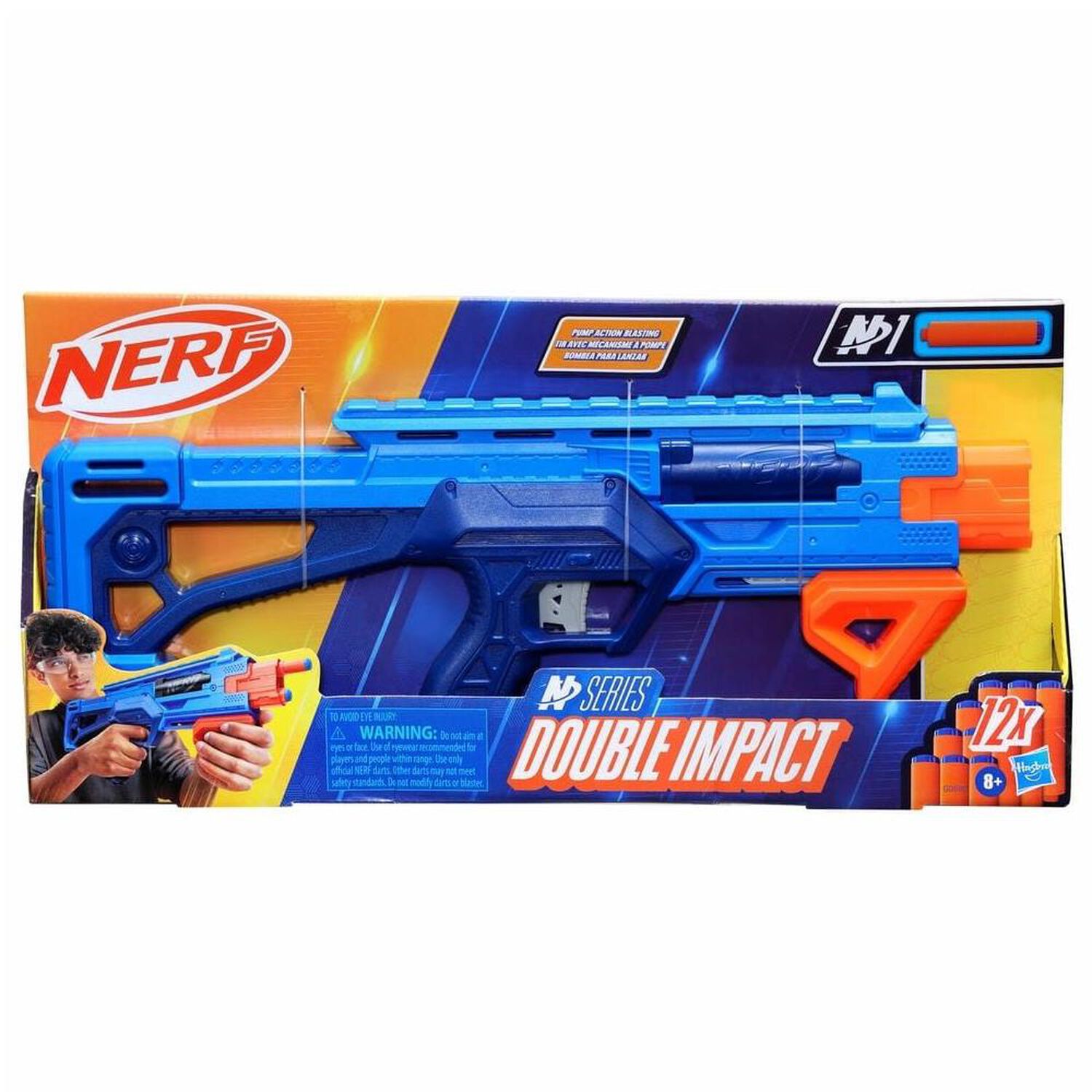 Lanzador Nerf N Series Double Impact 12 Dardos image number 0.0