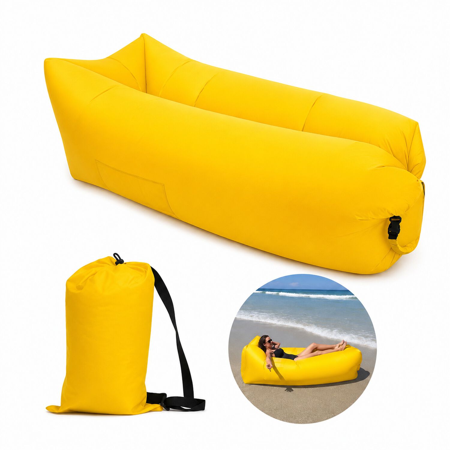 Sof&aacute; Sill&oacute;n Inflable Tumbona Coj&iacute;n Banano Camping Aire Playa image number 29.0