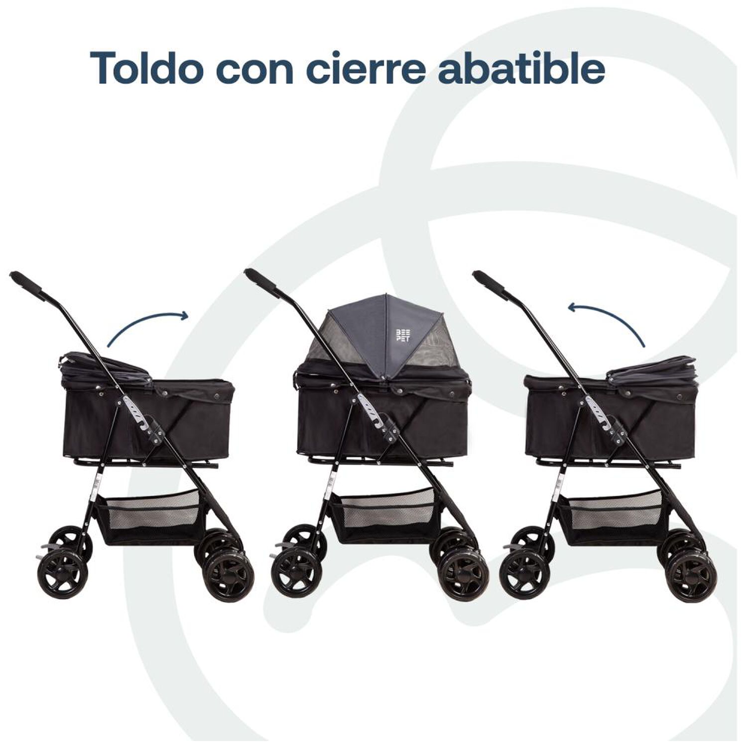 Coche Plegable de Mascota Gris BeePeet Bebesit image number 4.0