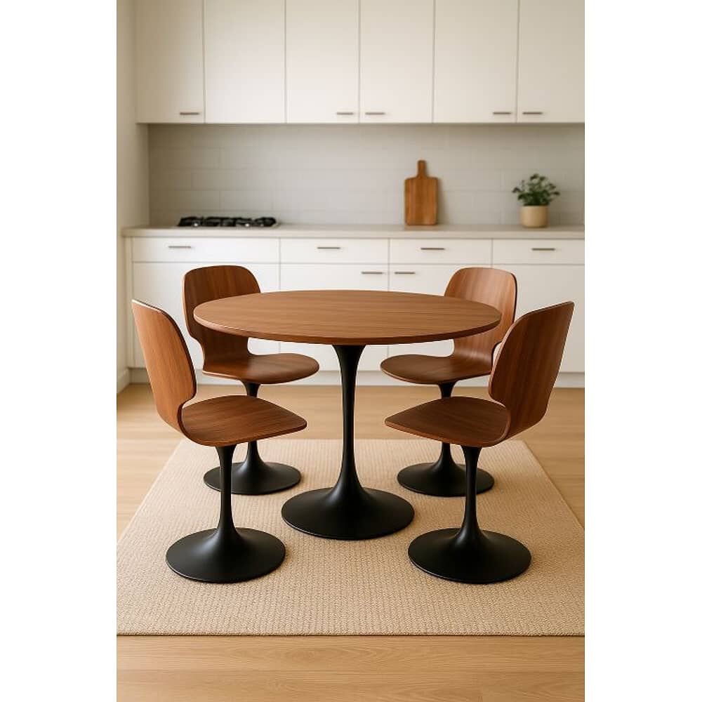 Mesa Tulip 100cm Walnut-black image number 6.0