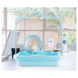 Jaula Transportadora Para Hamsters Ornamental Celeste