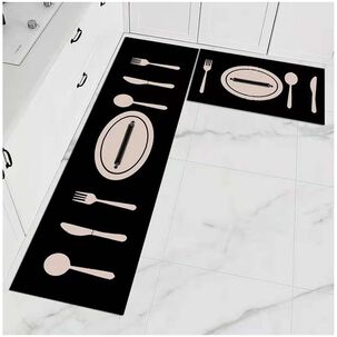 Pack De 02 Alfombra Para Cocina Con Antideslizantes Md19