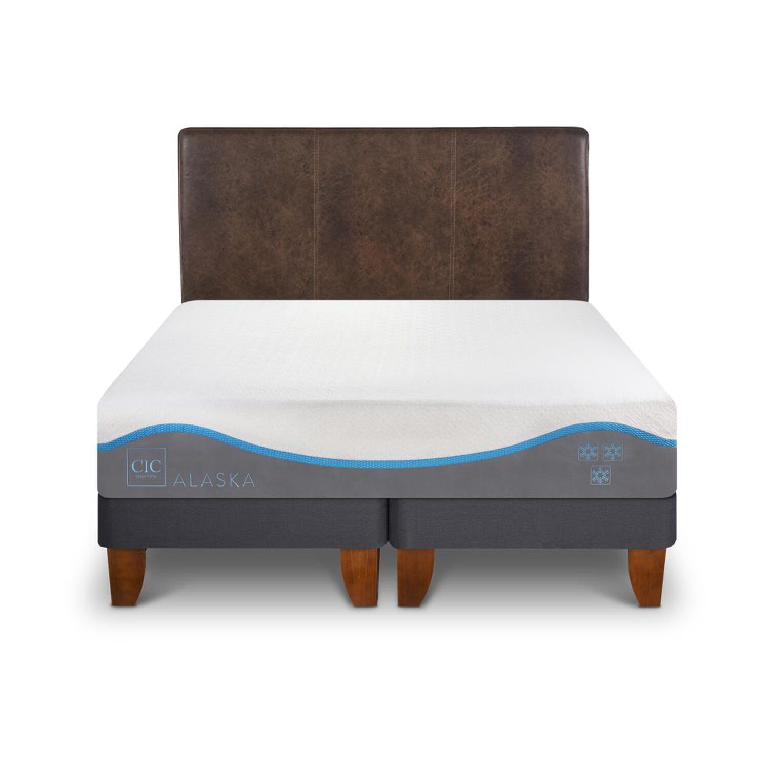 Cama Europea Cic Alaska / King / Base Dividida + Respaldo image number 0.0