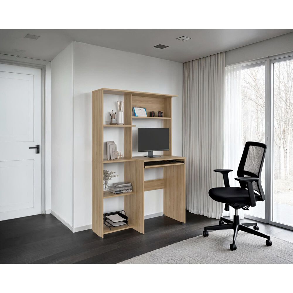 Escritorio Con Portateclado Y Biblioteca Incorporada 150x100x40 Cm image number 4.0