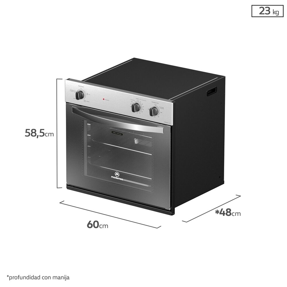 Horno Empotrable El&eacute;ctrico 66l Timer M Spazio 140a Negro image number 6.0