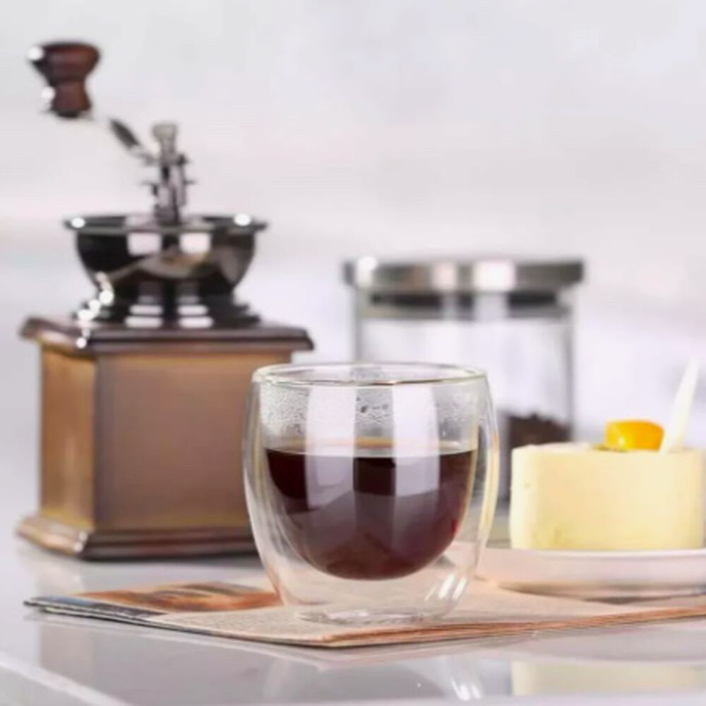 Taza Cafe 4 Vasos Vidrio Mug Doble Pared T&eacute;rmica Reforzada image number 3.0