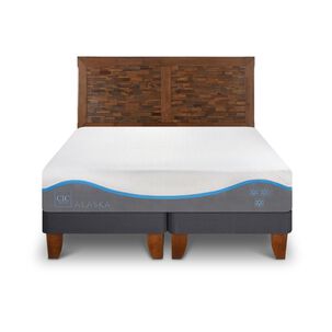 Cama Europea Cic Alaska / 2 Plazas / Base Normal + Respaldo