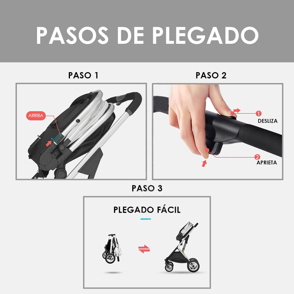 Coche Cuna 2 En 1 Multiposiciones Comfortable Rosado Babymine image number 4.0