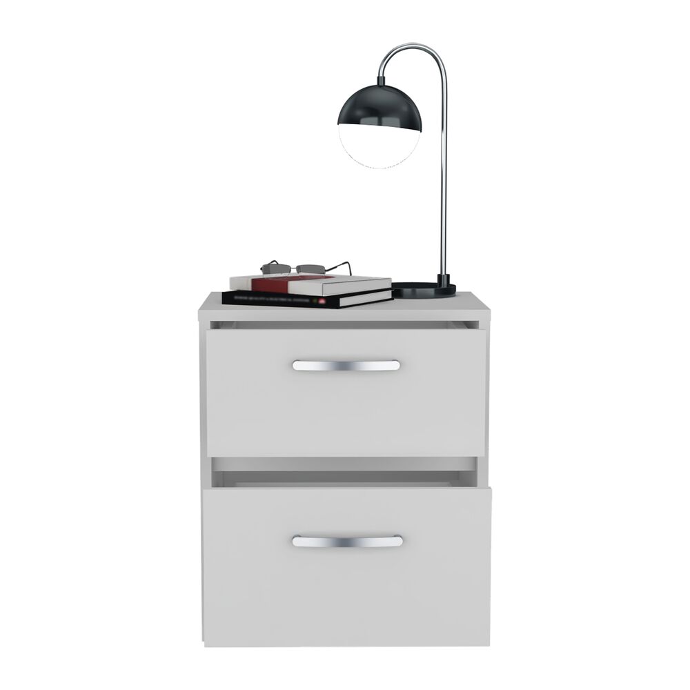 Velador 2 Cajones Fm-022b - Blanco image number 1.0