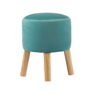 Pouf Bird Turquesa Felpa 35x35x45 Cm M&aacute;xima Design