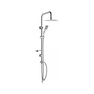 Columna Ducha Plato Plano Moderna Metal Cromado